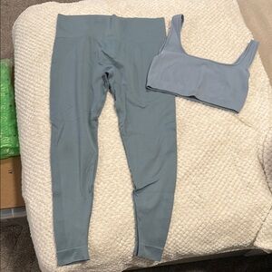 SET Active Sky Blue Leggings and Sports Bra Set